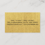 Carte De Visite Toile Élégante Monogram Gold (Dos)