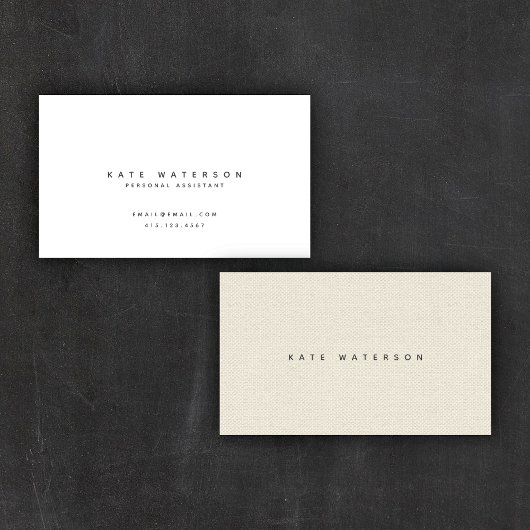 Carte De Visite Toile naturelle simple et chic