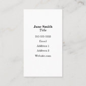 Carte De Visite Toile noir (Dos)