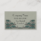 Carte De Visite Toile verte de Lillies d'art déco (Devant)