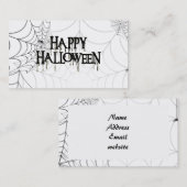 Carte De Visite Toiles D'Araignée Et Joyeux Texte Déplaisant D'Hal (Devant / Derrière)