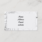 Carte De Visite Toiles D'Araignée Et Joyeux Texte Déplaisant D'Hal (Dos)