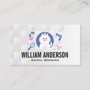 Carte De Visite Toilettage d'Animaux   Chien Fluffy Mignon