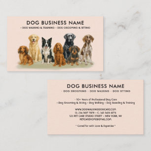 Carte De Visite Toilettage de chien à l'aquarelle beige