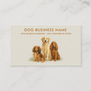 Carte De Visite Toilettage de chien à l'aquarelle Promenade Garde