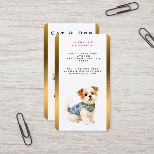 Carte De Visite Toilettage de chien Collection élégante or personn