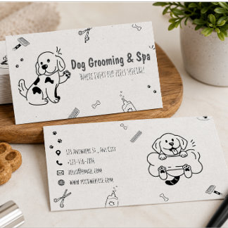 Carte De Visite Toilettage de chiens & Spa Chiot Mignon Toiletteur