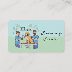 Carte De Visite Toilettage de Compagnon Adorable Chien Dessiné à l