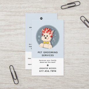 Carte De Visite Toilettage de dessins animés modernes pour animaux