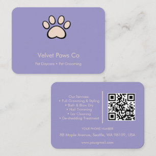 Carte De Visite Toilettage Pet Paws Personnalisé Minimaliste Multi