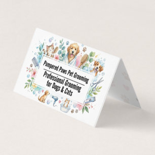 Carte De Visite Toilettage pour animaux personnalisable en aquarel