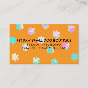 Carte De Visite Toilettage pour chiens en pension aux pattes orang