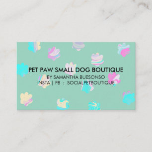 Carte De Visite Toilettage pour chiens en pension aux pattes verte