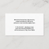 Carte De Visite Toiletteur pour Animaux | Coupe de Cheveux pour Ch (Dos)