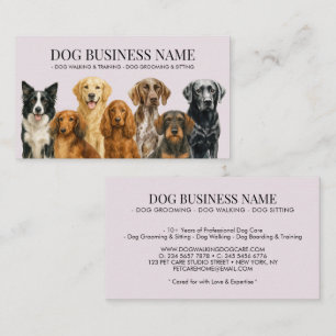 Carte De Visite Toiletteur pour races de chiens lilas à l'aquarell