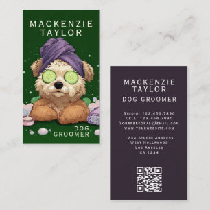 Carte De Visite Toiletteuse pour chien mignonne Style de spa perso