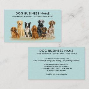 Carte De Visite Toiletteuse pour chiens de races sarcelle aquarell