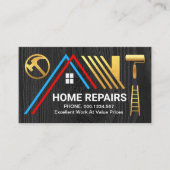 Carte De Visite Toit A-Frame Gold Creative Bois noir (Devant)