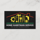 Carte De Visite Toit Avec Outils Manuels Construction (Devant)