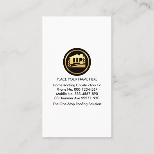 Carte De Visite Toit bleu (Dos)