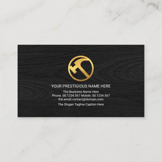 Carte De Visite Toit Créatif Sur Manipulateur En Bois Noir (Dos)