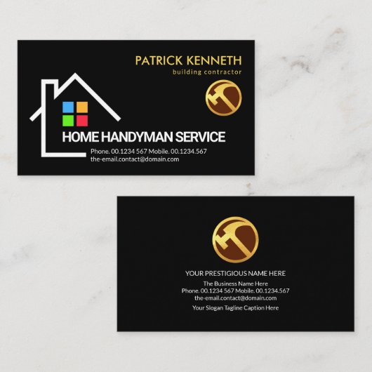 Carte De Visite Toit de mannequin Creative Building Frame (Devant / Derrière)