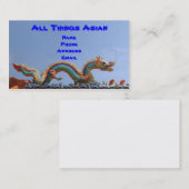 Carte De Visite Toit décoré de temple avec des dragons (Devant / Derrière)