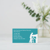 Carte De Visite Toit Et Découpe De Maison Thème Construction (Debout devant)