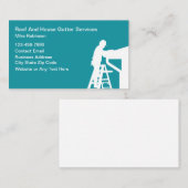 Carte De Visite Toit Et Découpe De Maison Thème Construction (Devant / Derrière)