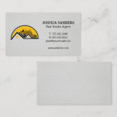 Carte De Visite Toit et paysage urbain | Arrière - plan en cuir (Devant / Derrière)