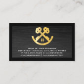 Carte De Visite Toit immobilier | Clés or et logo de la maison (Dos)