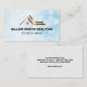 Carte De Visite Toit immobilier | Géométrique blanche | Propriété (Devant / Derrière)