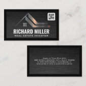Carte De Visite Toit immobilier | Modèle de code barre QR (Devant / Derrière)