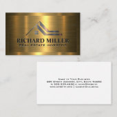 Carte De Visite Toit immobilier | Or métallique sur or (Devant / Derrière)