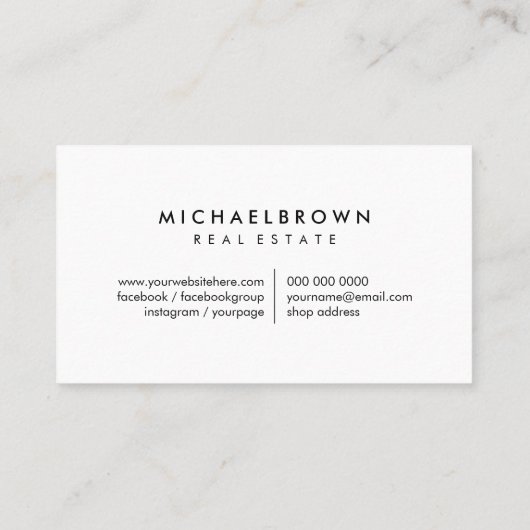 Carte De Visite Toit noir (Dos)