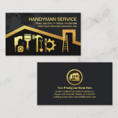 Carte De Visite Toit Or Handyman Outils Paint Splatter (Devant / Derrière)