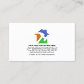 Carte De Visite Toit pour outils main en or orange brillant (Dos)