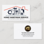 Carte De Visite Toit Rouge Avec Outils Handyman (Devant / Derrière)