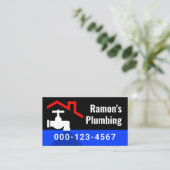 Carte De Visite Toit Rouge Avec Robinet Qui Fuit (Debout devant)