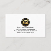 Carte De Visite Toit rouge or Handyman Outils Bâtir (Dos)