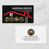 Carte De Visite Toit rouge or Handyman Outils Bâtir (Devant / Derrière)