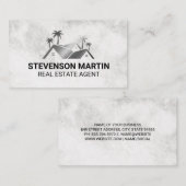 Carte De Visite Toits de la maison | Palmiers | Marbre (Devant / Derrière)