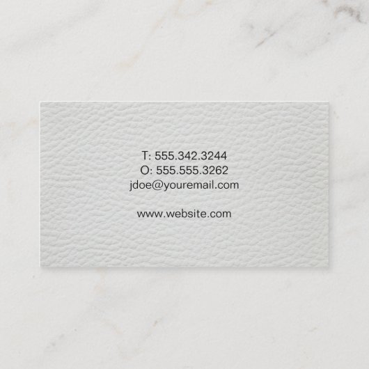 Carte De Visite Toits Immobiliers | Cuir blanc | Code QR (Dos)