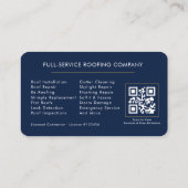 Carte de visite Toiture Bleu Nuit Or QR Code (Dos)