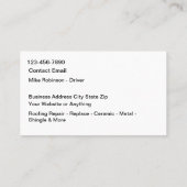 Carte De Visite Toiture & Construction Moderne Cool (Dos)