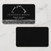 Carte De Visite Toiture de luxe Chingles Construction Argent Noir (Devant / Derrière)