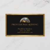 Carte De Visite Toiture de luxe Gold Noir Construction (Devant)