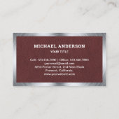 Carte De Visite Toiture en Cuir Brown (Dos)