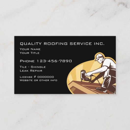 Carte De Visite Toiture Et Construction Rétro Design (Devant)