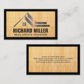 Carte De Visite Toiture immobilière | Fond en panneau de bois (Devant / Derrière)